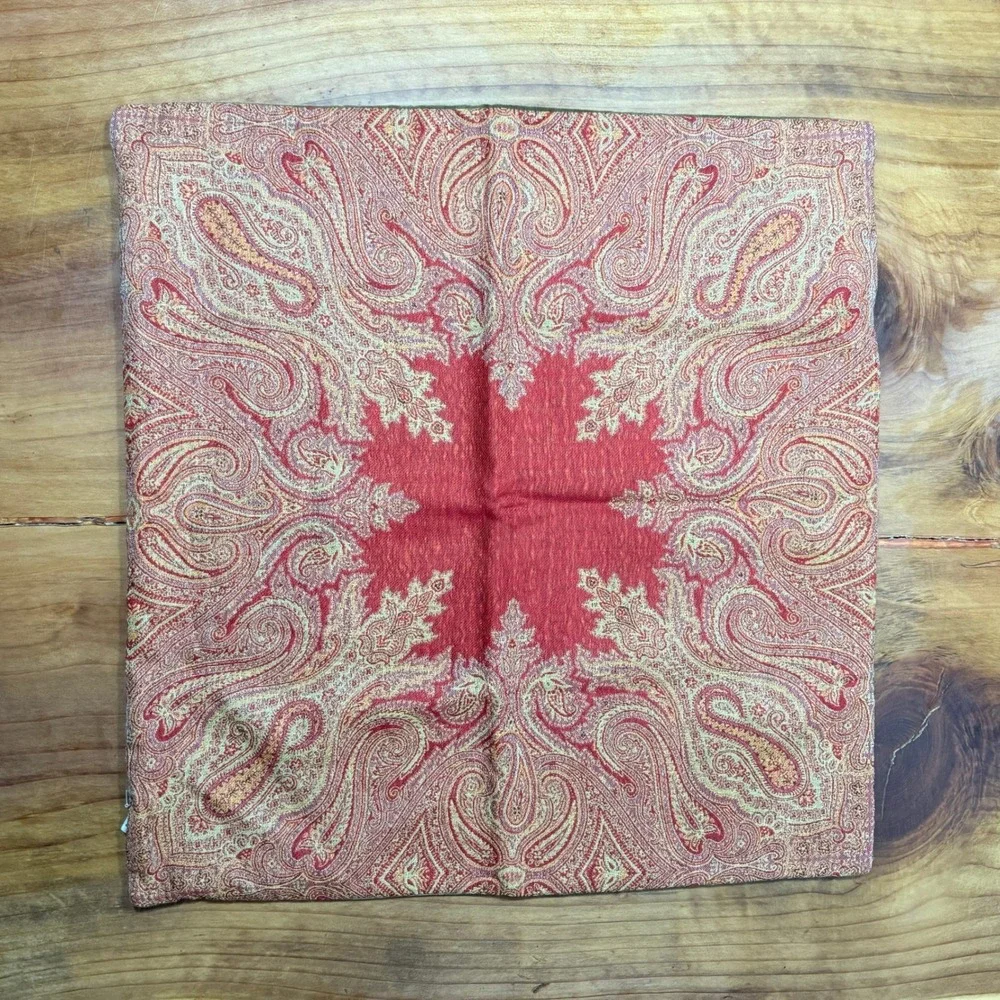 Pottery Wool Velvet Pillow Cover LOT OF 3 Square Paisley Floral K12